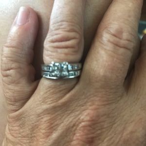 Princess cut diamond wedding set